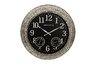 Solid metal case w/ glass mirror mosaic indoor/outdoor wall clock w/humidity and temperature subdial