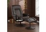 Recliner and Ottoman - Bonded Leather - Cafe Brown