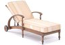 Cast Aluminum Furniture Chaise with Arms and Wheels