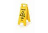 mops, brooms, brushes, cleaning supplies, wet floor sign