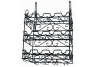 Black Metal Bottle & Glass Wall Wine Rack