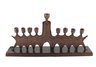Abstractt Teacher with Children Hanukkah Menorah-Cast Aluminum